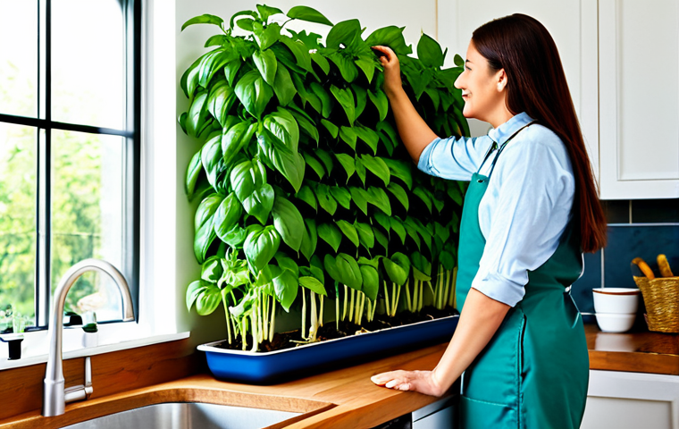스마트 주방기기를 활용한 친환경 조리 - Home Composting System**

"A person tending to a home composting system in a bright, clean kitchen. ...